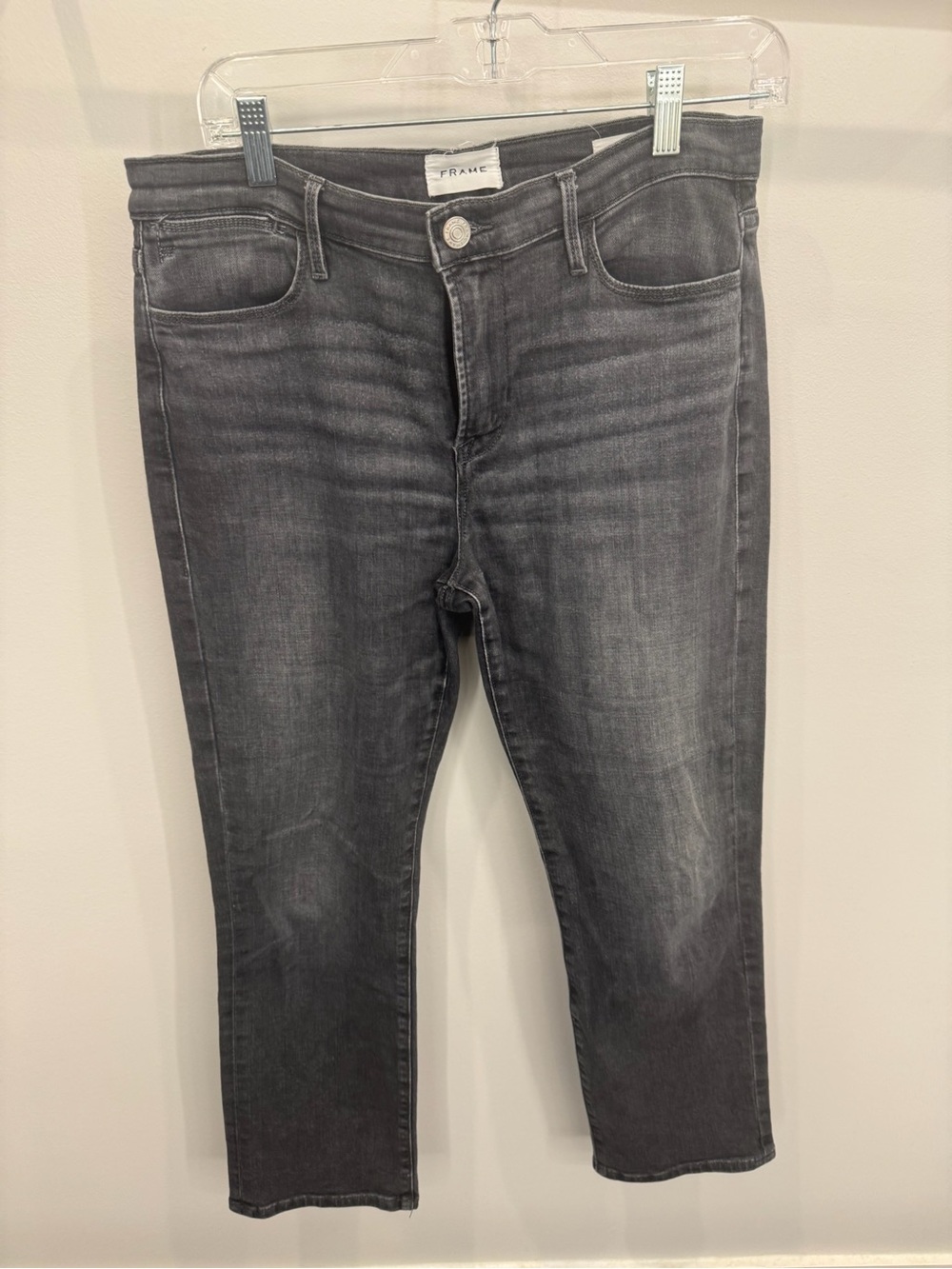 Frame Denim Women’s Straight Leg Gray Washed Jeans